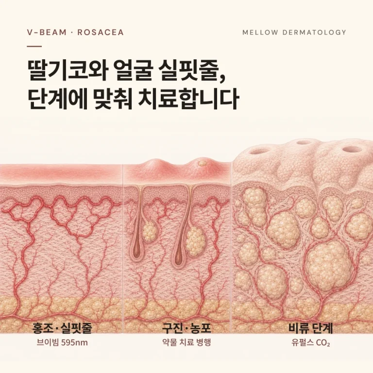 딸기코 치료, 얼굴실핏줄 치료 방법 #브이빔 효과