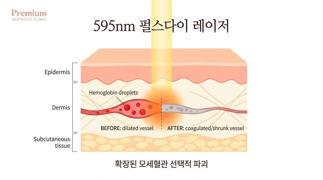 595nm 펄스다이 레이저 선택적 광열분해 원리